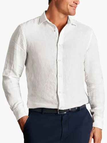 Charles Tyrwhitt Linen Slim Fit Shirt - White - Male