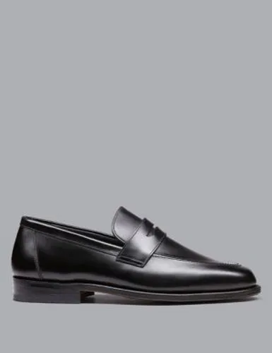 Charles Tyrwhitt Mens Leather Slip On Loafers - 9 - Black, Black,Brown