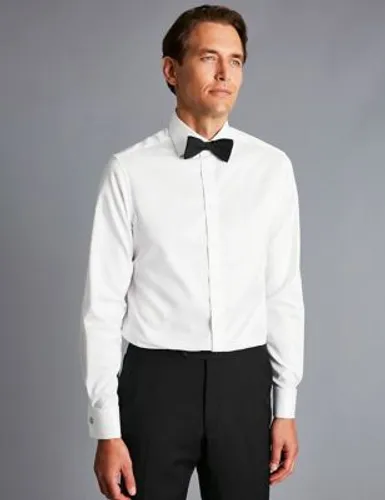 Charles Tyrwhitt Mens Slim Fit Pure Cotton Twill Shirt - 14.533 - White, White