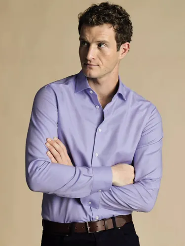 Charles Tyrwhitt Non-Iron Stretch Semi-Plain Shirt - Lilac - Male