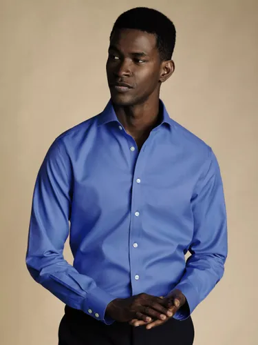 Charles Tyrwhitt Non-Iron Twill Shirt - Ocean Blue - Male