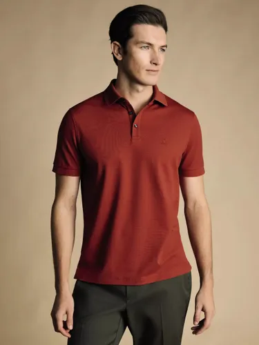 Charles Tyrwhitt Pique Cotton Polo Shirt - Burnt Orange - Male