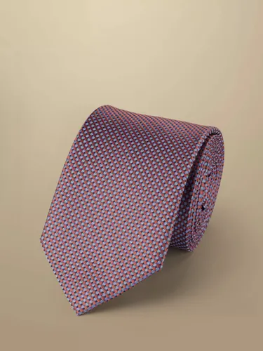 Charles Tyrwhitt Printed Silk Tie - Salmon Pink - Male