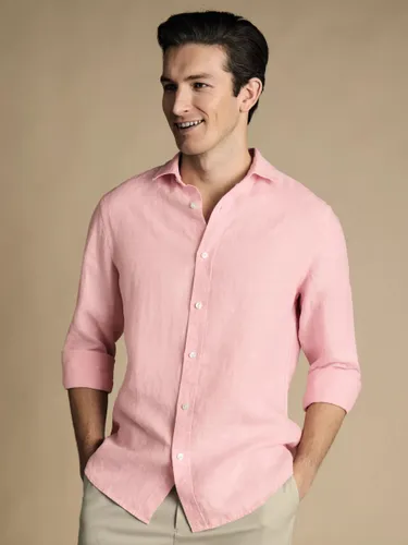 Charles Tyrwhitt Slim Fit Linen Shirt - Pink - Male