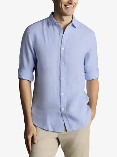 Charles Tyrwhitt Slim Fit Pure Linen Shirt - Sky Blue - Male