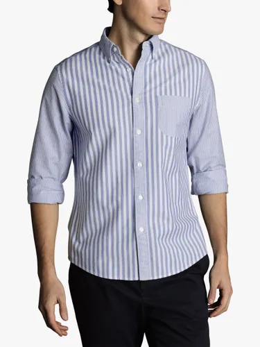 Charles Tyrwhitt Slim Fit Strip Patchwork Stretch Oxford Shirt, Ocean Blue - Ocean Blue - Male