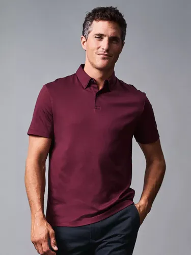 Charles Tyrwhitt Smart Jersey Short Sleeve Polo - Wine Red - Male