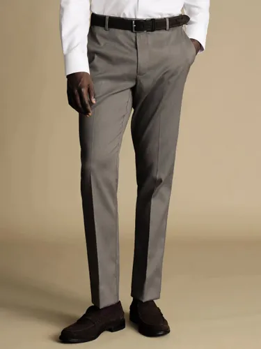 Charles Tyrwhitt Smart Texture Classic Fit Trousers - Mocha - Male