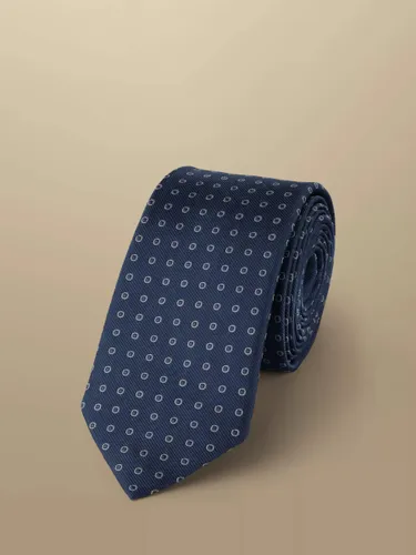 Charles Tyrwhitt Spot Pattern Silk Slim Tie, Petrol Blue - Petrol Blue - Male