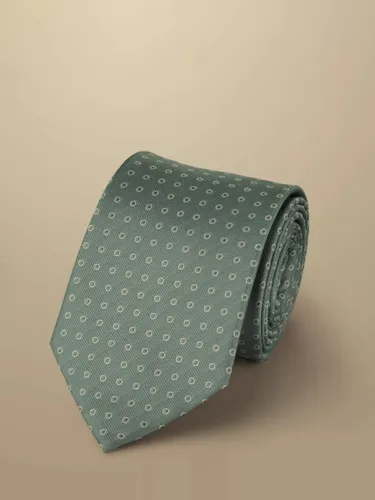 Charles Tyrwhitt Spot Silk Stain Resistant Tie, Light Green - Light Green - Male