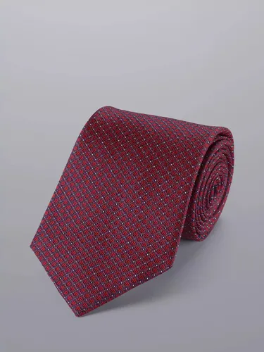 Charles Tyrwhitt Stain Resistant Textured Silk Tie, Red/Multi - Red/Multi - Male