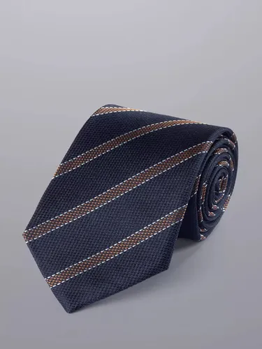Charles Tyrwhitt Stripe Silk Tie - French Blue - Male