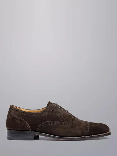 Charles Tyrwhitt Suede Oxford Brogue Shoes, Dark Chocolate - Dark Chocolate - Male