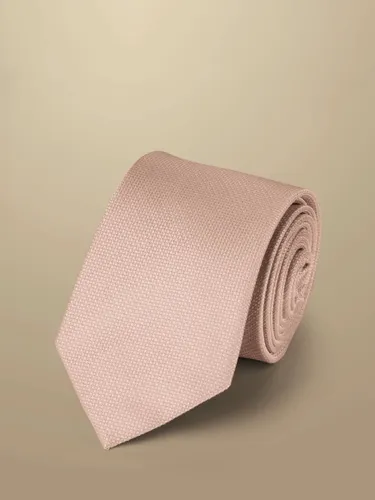 Charles Tyrwhitt Textured Silk Stain Resistant Tie - Light Pink - Male