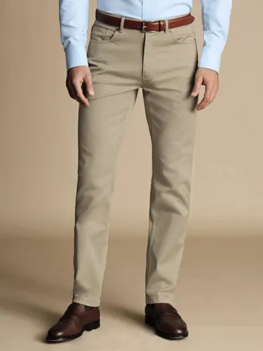 Charles Tyrwhitt Twill 5 Pocket Slim Fit Jeans - Stone - Male