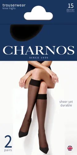 Charnos Women's 2PP Sheer Knee Highs Barely Black-One