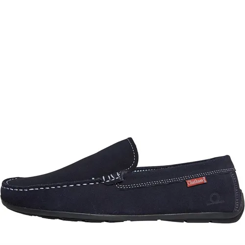 Chatham Marine Mens Suede Driving Moccasins Navy Suede