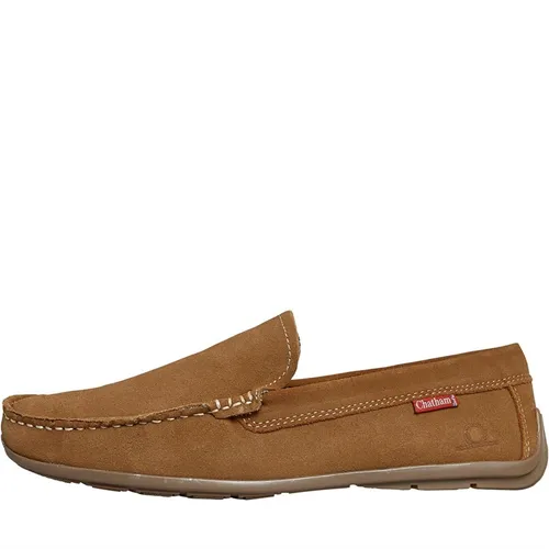 Chatham Marine Mens Suede Driving Moccasins Tan Suede