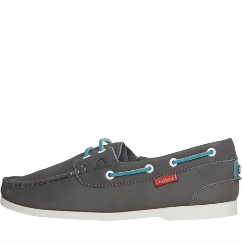Chatham Marine Womens Willow Boat Shoes Grey/Turquoise
