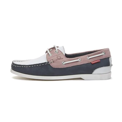 Chatham Willow Leather Deck Boat Shoes White/Navy/Pink