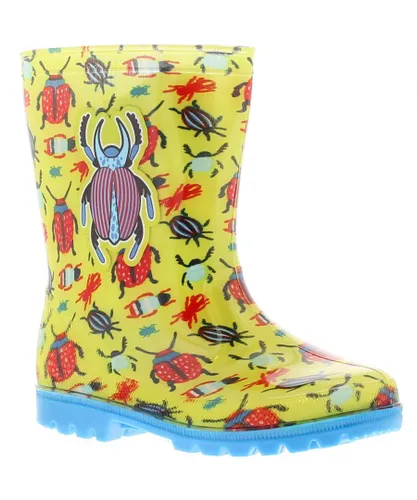 Chatterbox Boys Bugs Infant Childrens Wellies Yellow - Green