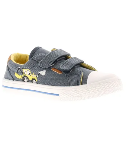 Chatterbox Younger Boys Tractor Pumps Touch Fasten Trainers Navy