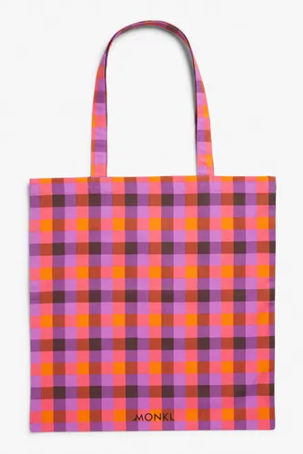 Checkered cotton tote bag - Orange