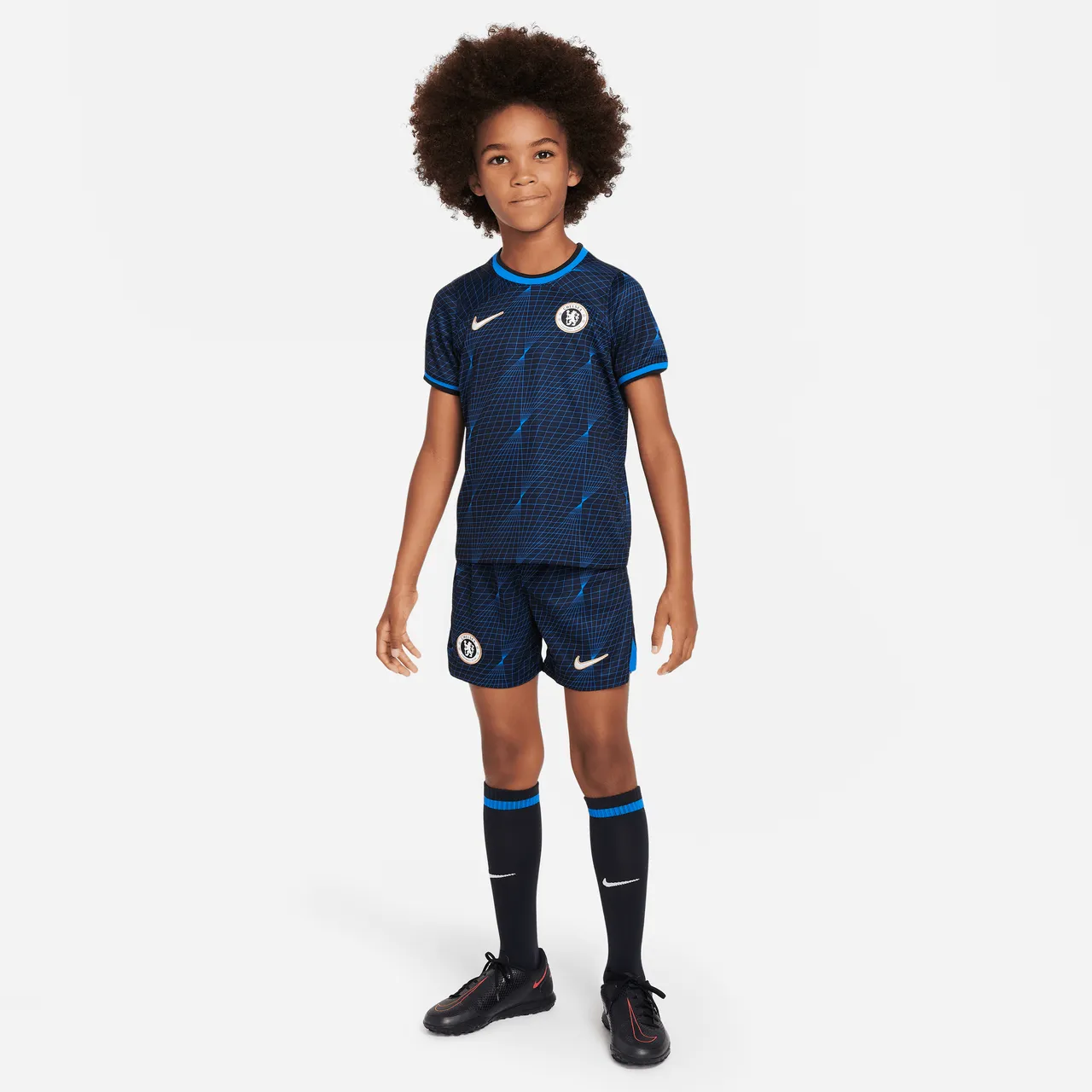 Chelsea F.C. 2023/24 Away Younger Kids' Nike Dri-FIT 3-Piece Kit - Blue - Polyester