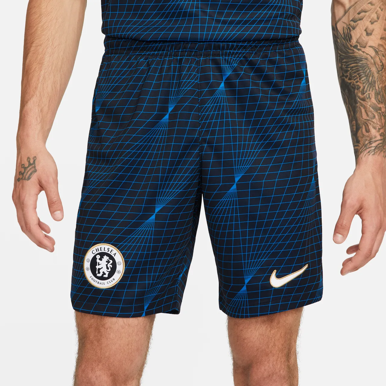 Chelsea F.C. 2023/24 Stadium Away Men's Nike Dri-FIT Football Shorts - Blue - Polyester