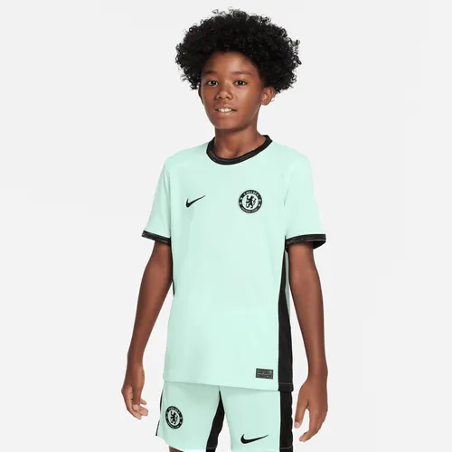 Chelsea F.C. 2023/24 Stadium Third Older Kids' Nike Dri-FIT Football Shirt - Green - Polyester