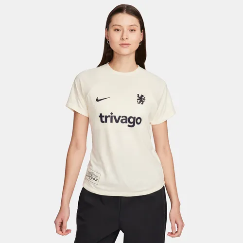 Chelsea F.C. Academy Pro Women's Nike Dri-FIT Football Pre-Match Short-Sleeve Top - Brown - Polyester