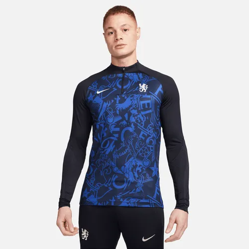 Chelsea F.C. Strike Men's Nike Dri-FIT Football Drill Top - Blue - Polyester