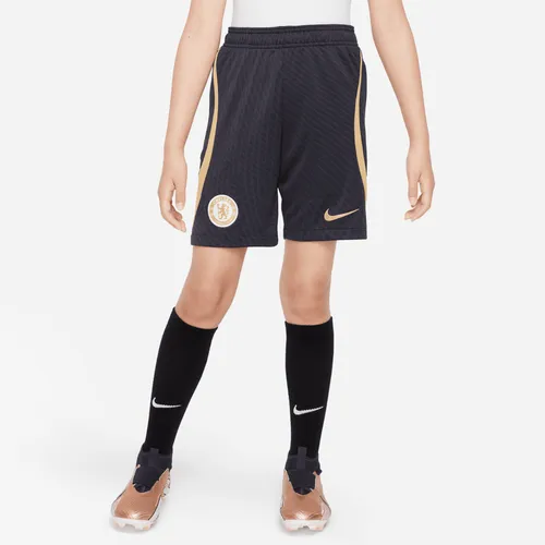 Chelsea F.C. Strike Older Kids' Nike Dri-FIT Knit Football Shorts - Blue - Polyester