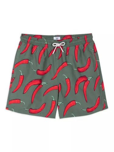 Chelsea Peers Chilli Pepper Print Swim Shorts, Khaki/Red - Khaki/Red - Male