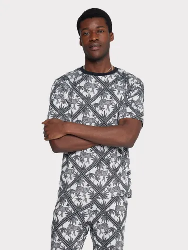 Chelsea Peers Leopard Tile Print Short Pyjama Set, Grey - Grey - Male