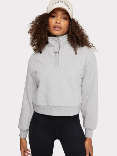 Chelsea Peers Organic Cotton Blend Cropped Sweatshirt, Grey - Grey - Female