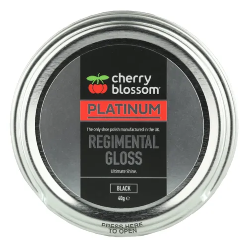 Cherry Blossom Platinum Regimental Gloss Polish Black 40g
