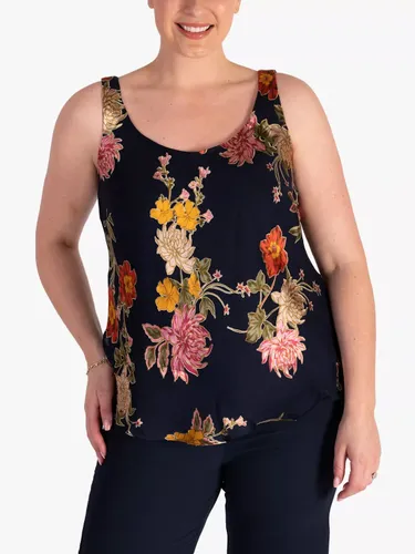 chesca Curve Floral Cami Top, Navy/Multi - Navy/Multi - Female