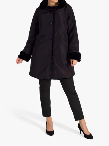 chesca Faux Fur Lined Reversible Coat, Black - Black - Female