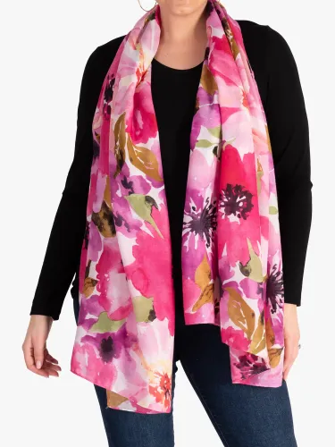 chesca Floral Scarf, Pink/Purple - Pink/Purple - Female