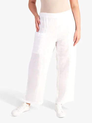 chesca Linen Trousers, White - White - Female