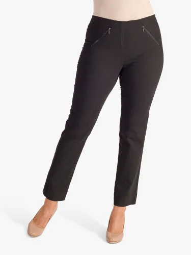 Chesca Zip Detail Stretch Trousers - Charcoal - Female