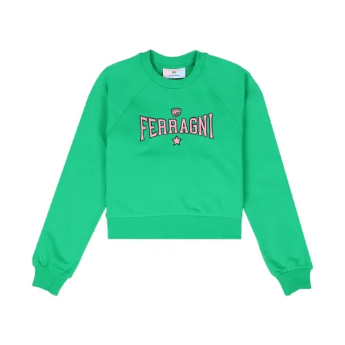Chiara Ferragni Collection , 74Cbit01-Cft03 Sweatshirt ,Green female, Sizes: