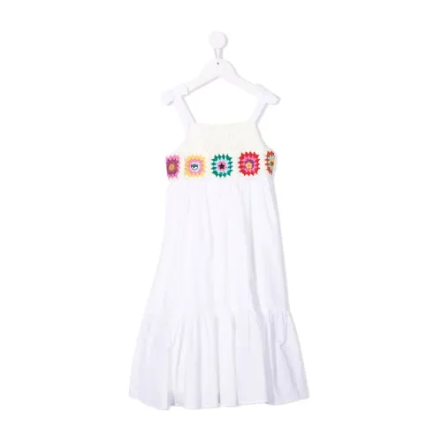 Chiara Ferragni Collection , Girl's Clothing Dresses Bianco Ss22 ,White female, Sizes: