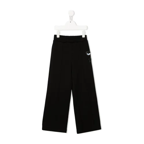 Chiara Ferragni Collection , Girl's Clothing Trousers 0050 Aw21 ,Black female, Sizes: