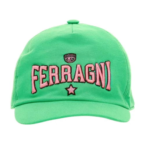 Chiara Ferragni Collection , Green Kids Hat with Embroidered Logo ,Green female, Sizes: