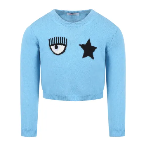 Chiara Ferragni Collection , Kids Pullover Sweater ,Blue female, Sizes: