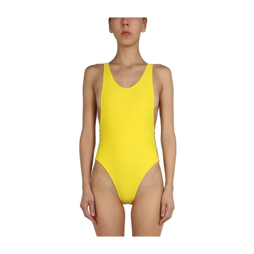 Chiara Ferragni Collection , Logomania Band One Piece Swimsuit ,Yellow female, Sizes: