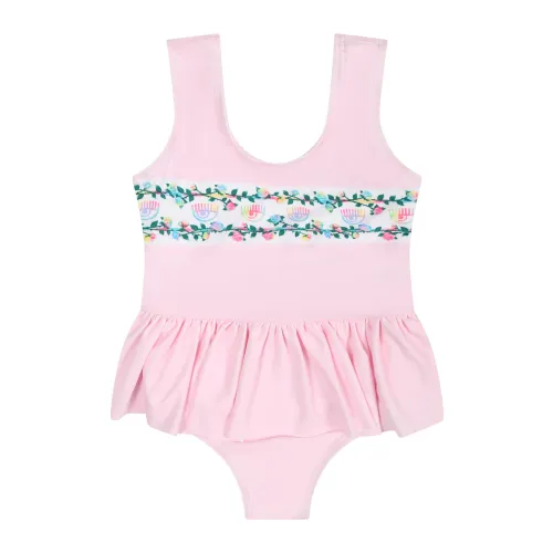 Chiara Ferragni Collection , Pink Ruffled One-Piece Swimsuit ,Pink female, Sizes: