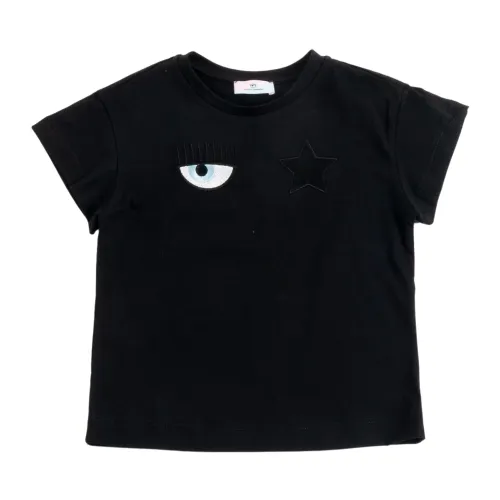 Chiara Ferragni Collection , Short Sleeve T-Shirt ,Black female, Sizes: